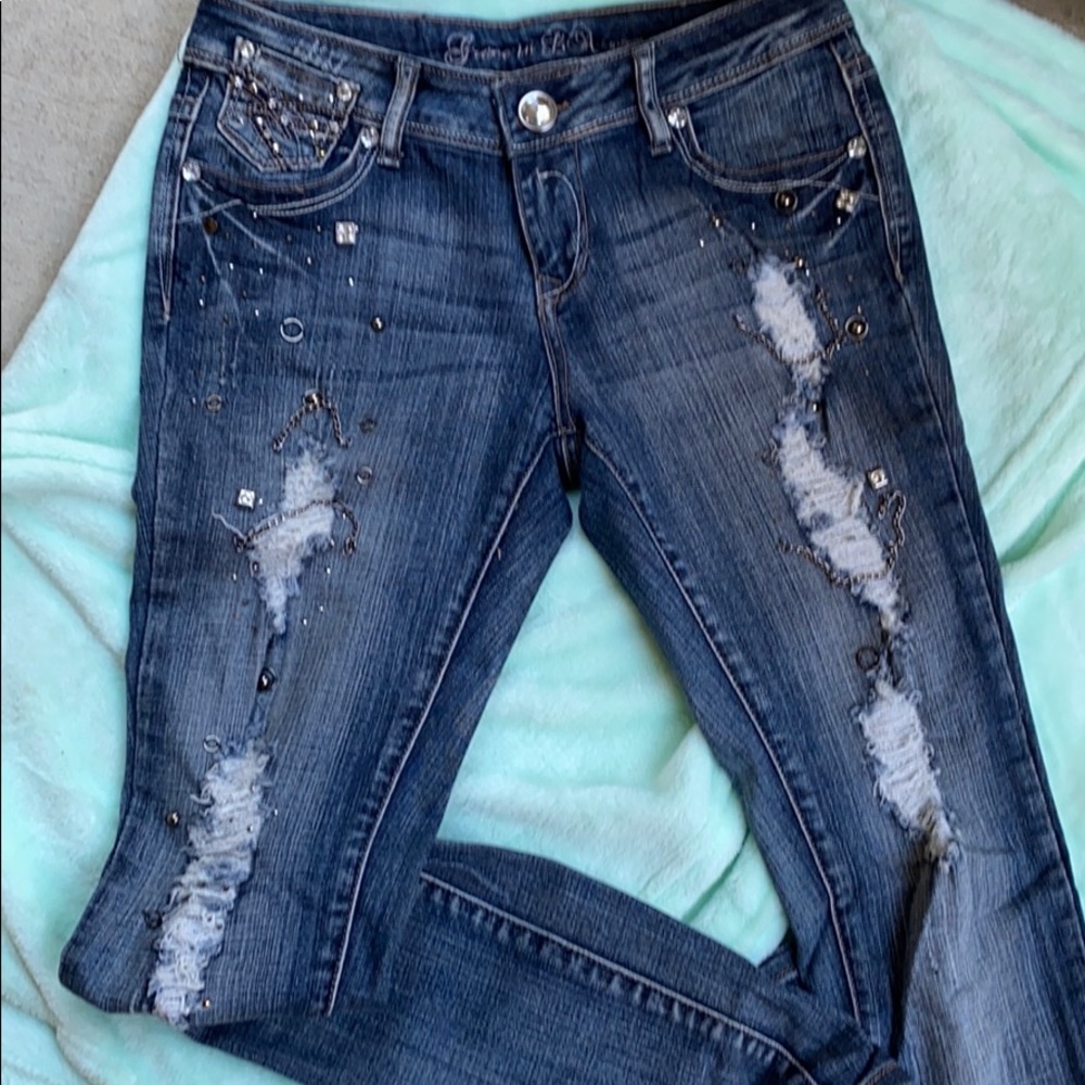 Bedazzled galore and distressed